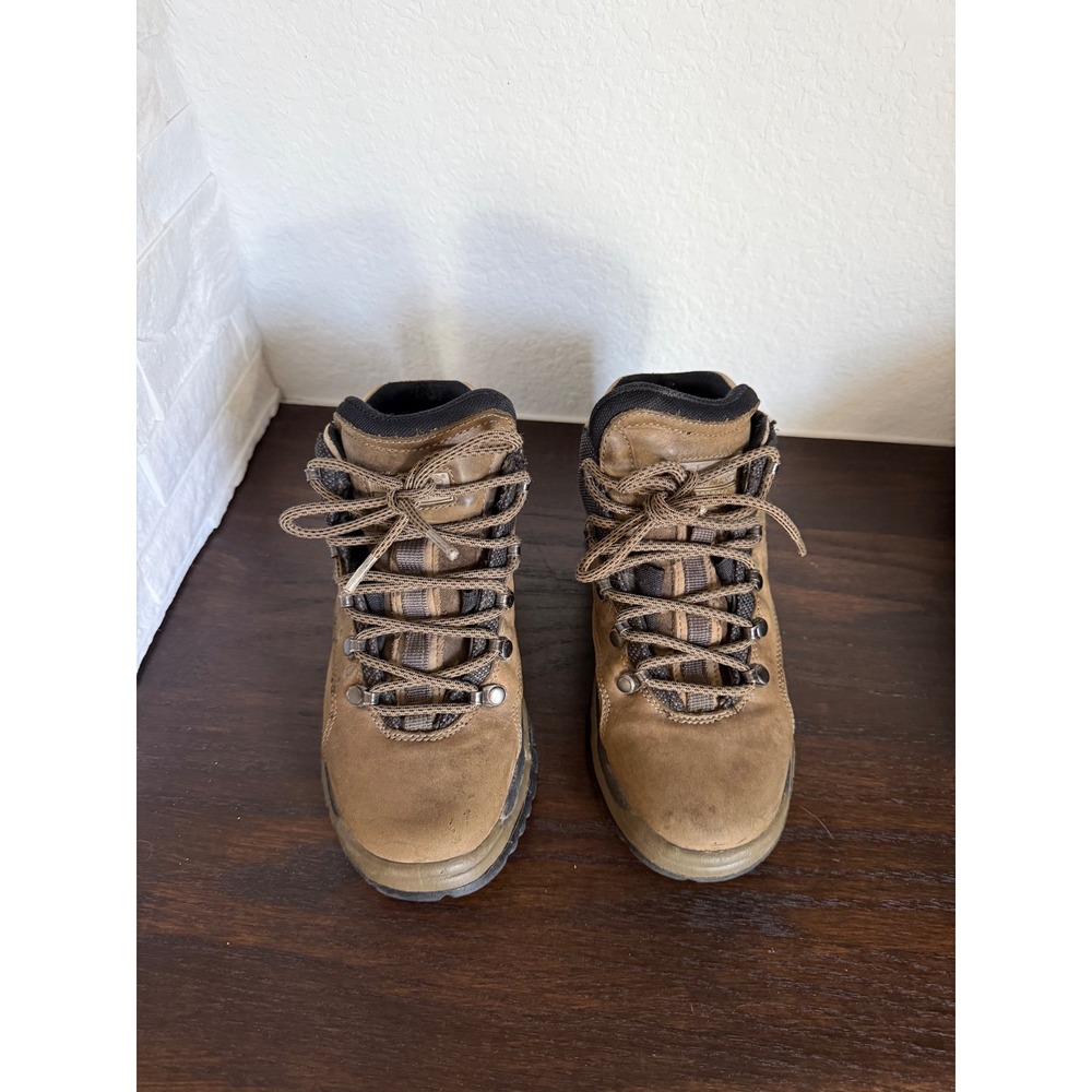Timberland ACT Brown Leather Hiking Boots Womens 6.5 M Mid Top Trail Shoes - Picture 7 of 9
